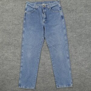 Rustler Jeans Mens 34x32 Blue Straight Leg Denim Medium Wash Classic 5 Pocket